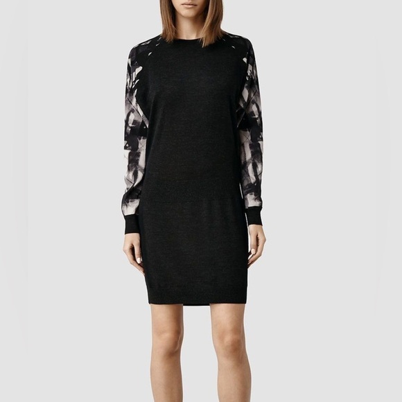 All Saints Sweaters - 247 All Saints Rehearsal Silk Wool Sweater Tunic Mini Dress Top Size 4 Flaw